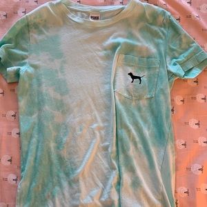 PINK TIE DIE TEAL SHIRT